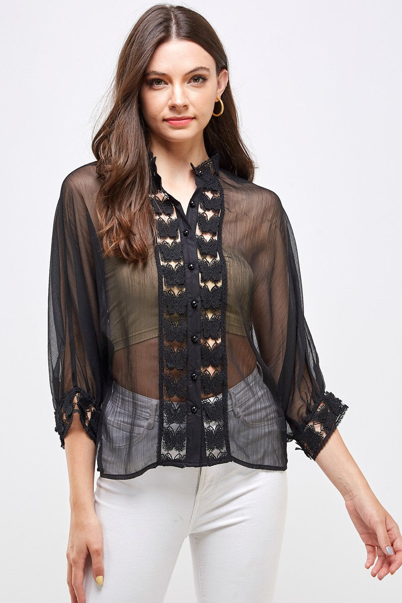 Sheer Lace Blouse