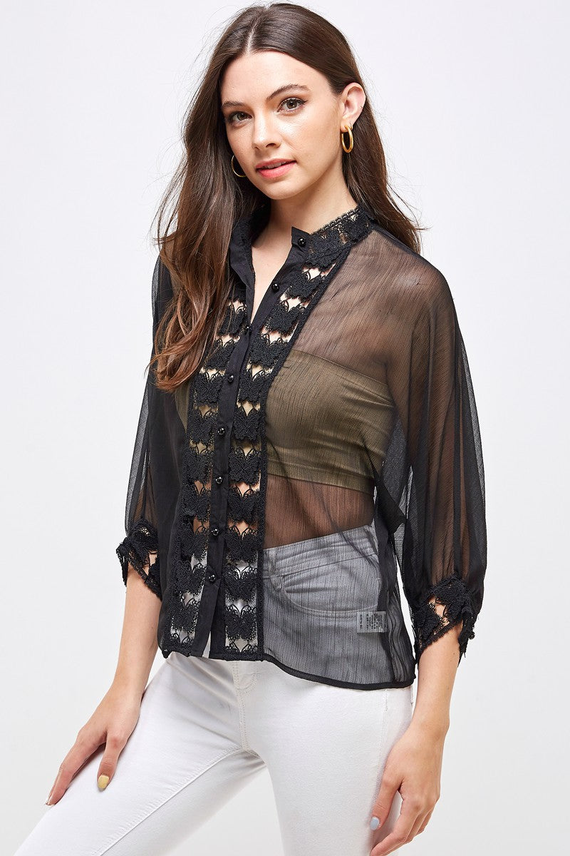 Sheer Lace Blouse