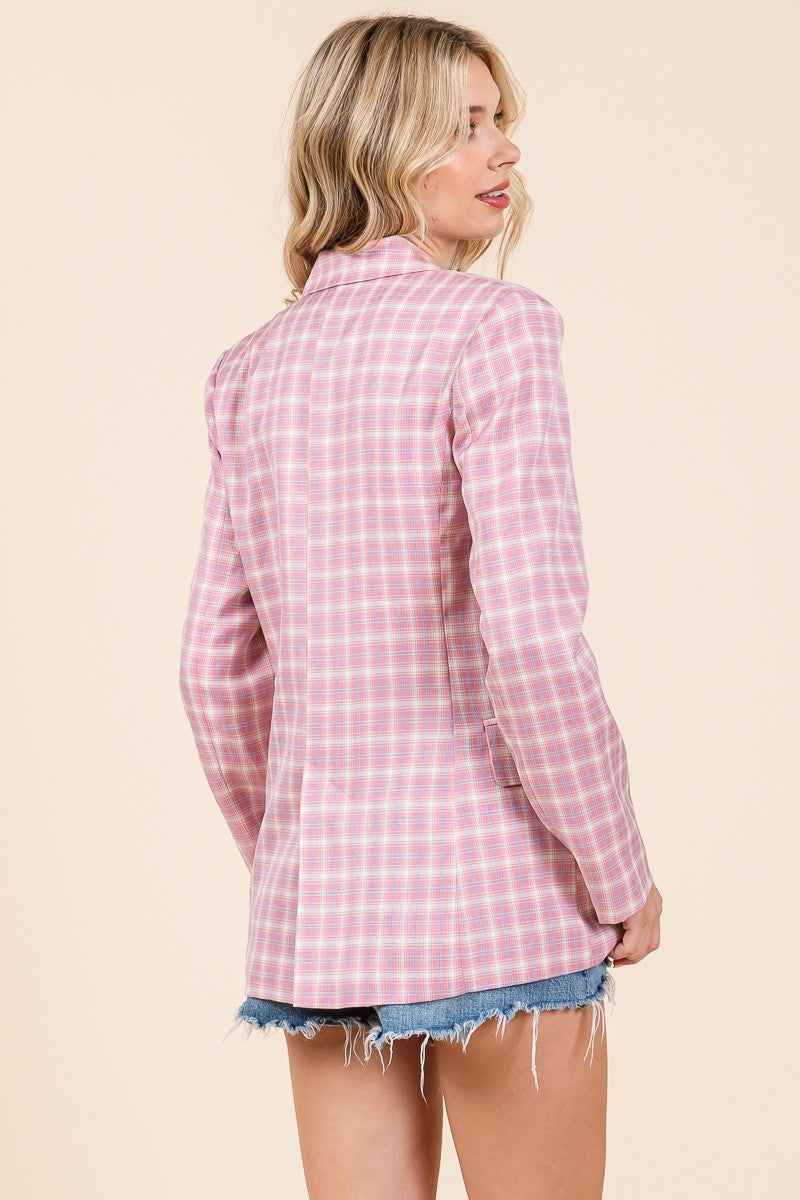 Pink Gingham Blazer