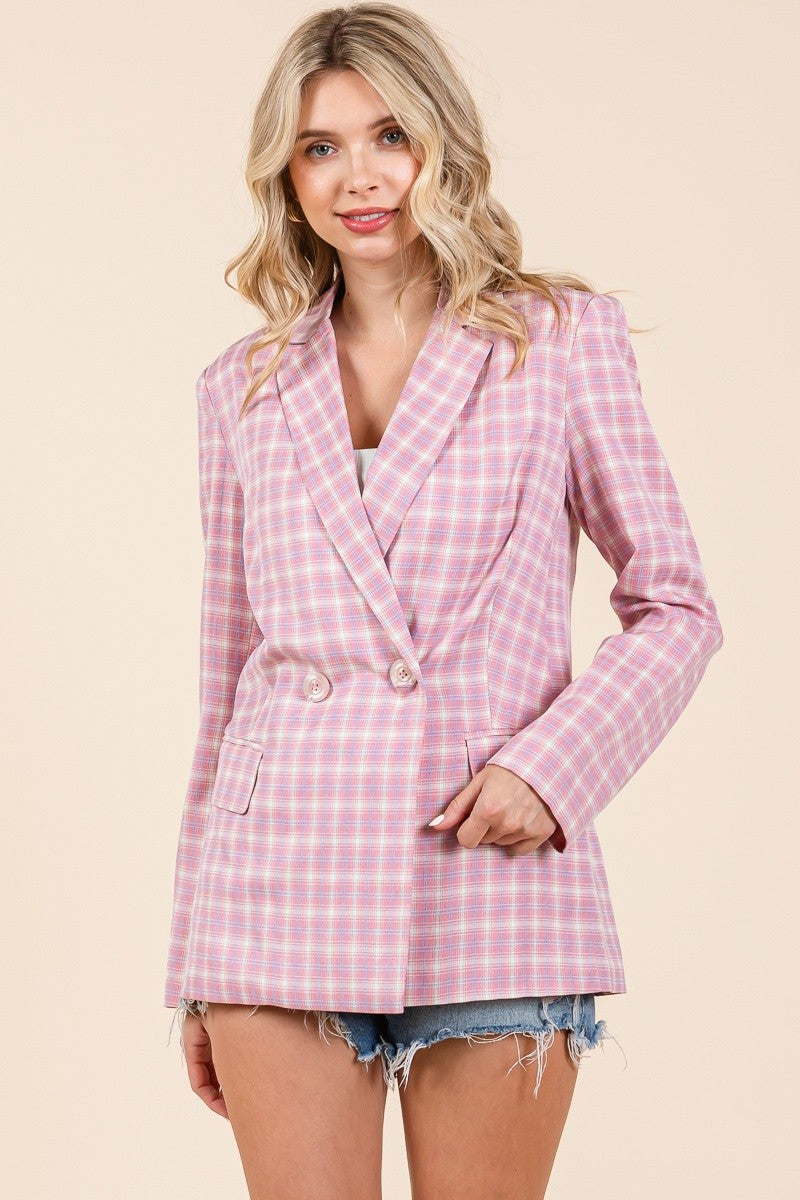 Pink Gingham Blazer