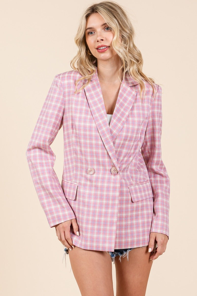 Pink Gingham Blazer