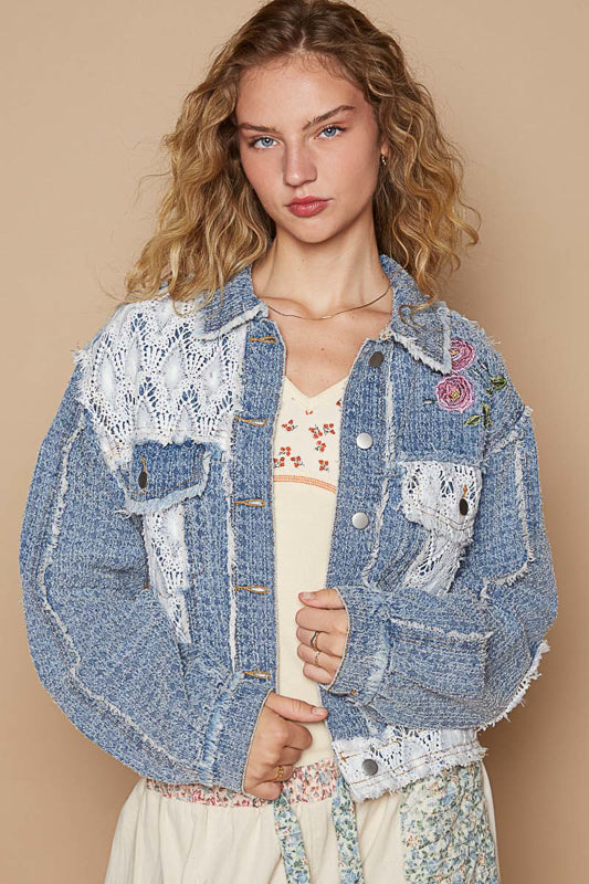 POL - Embroidered Jacket Denim Blue