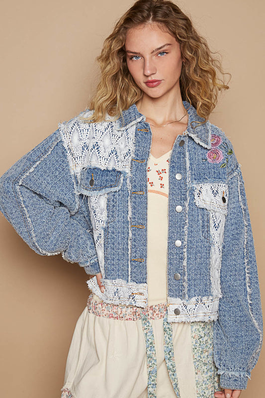 POL - Embroidered Jacket Denim Blue