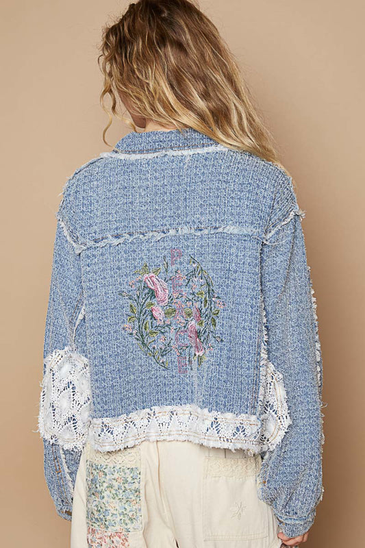 POL - Embroidered Jacket Denim Blue