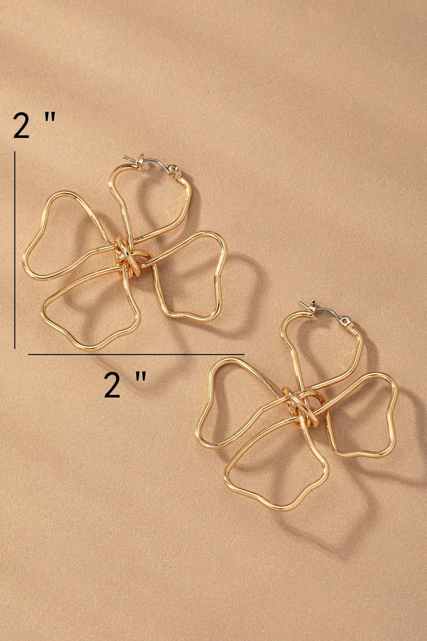 Wire Floral Earrings Gold