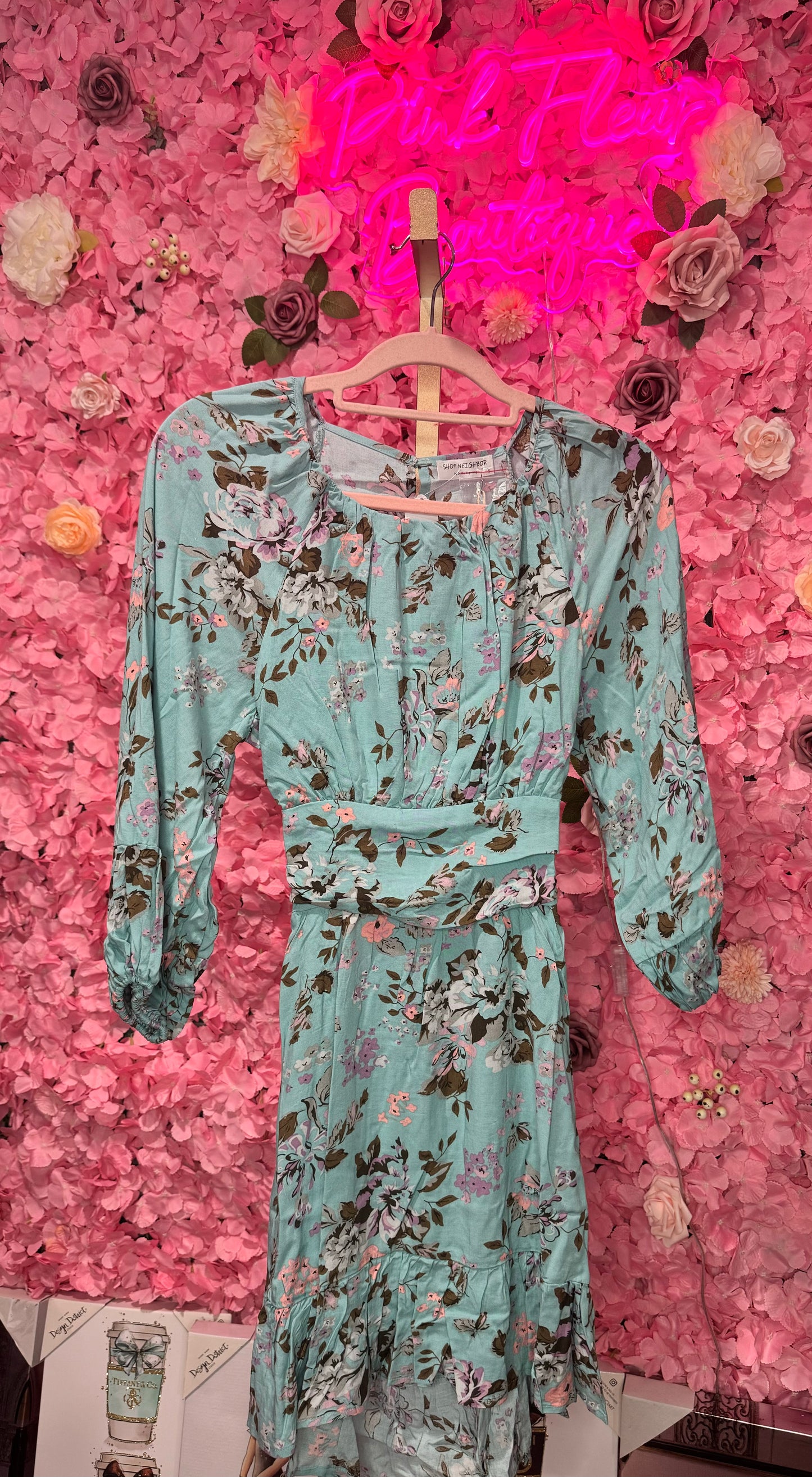 Floral Dress Cutout Back