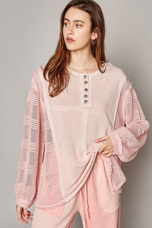 POL Lace Sleeve Top