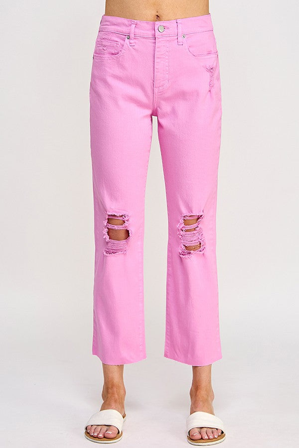 Distressed Pink Jeans