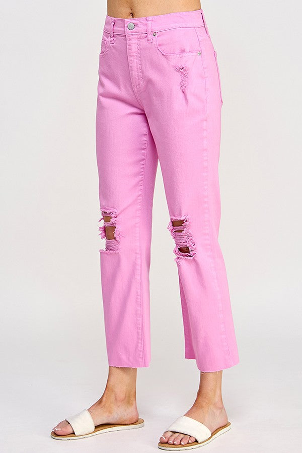 Distressed Pink Jeans