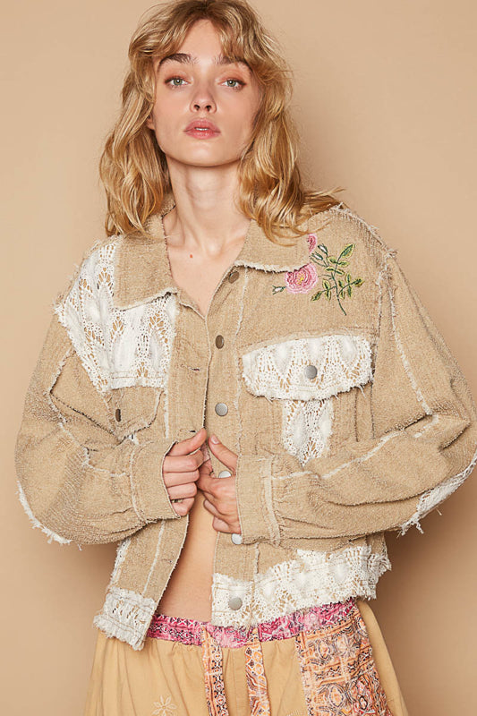 POL - Embroidered Jacket Sand